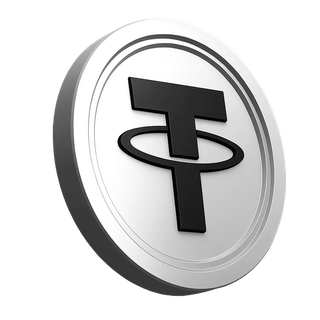 Ícono de la criptomoneda Tether USDT ubicado en el área de confianza de la comunidad de operaciones